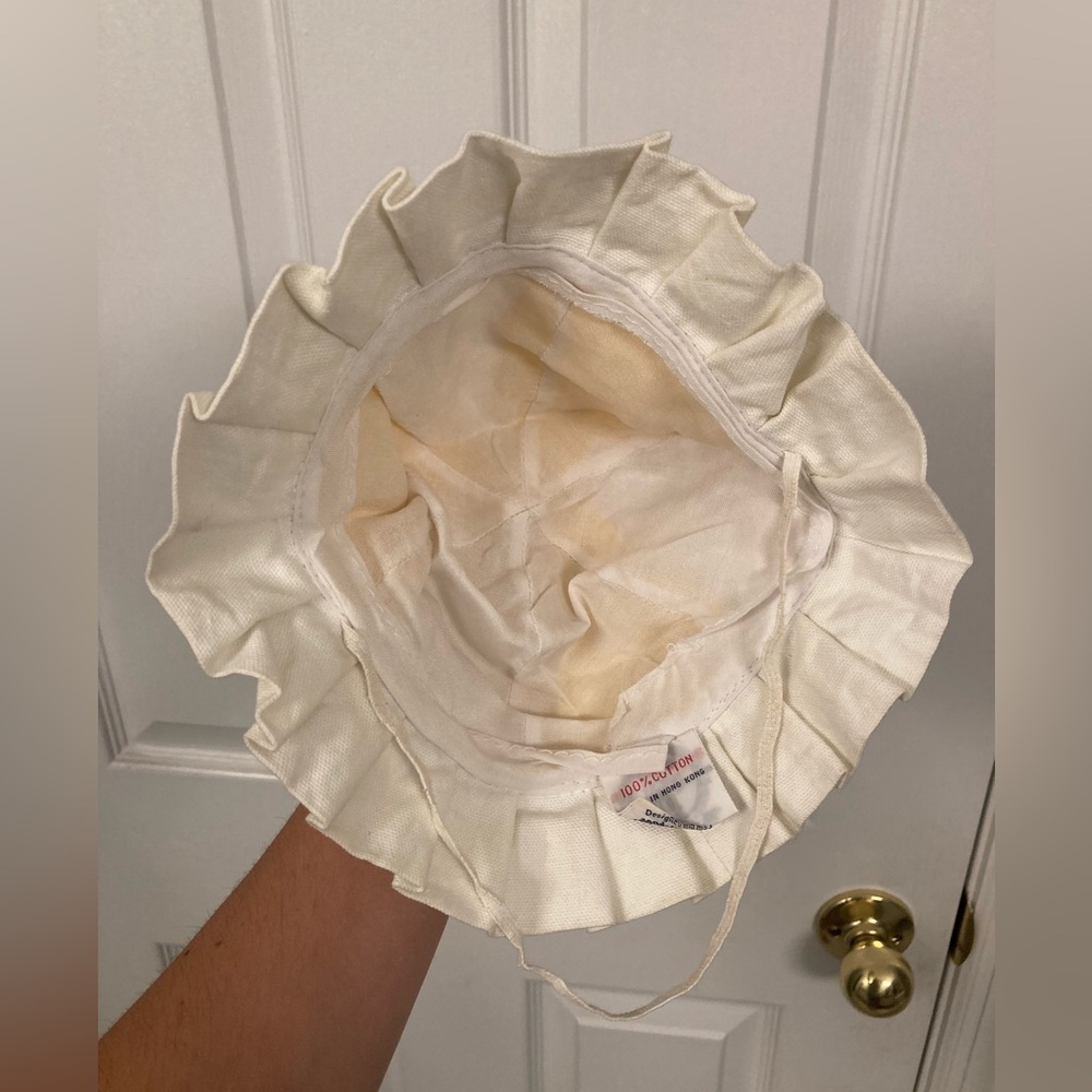 Vintage Disney Toddler Panel Pleated Bucket Hat Huey, Dewey & Louie chin strap - Picture 4 of 4